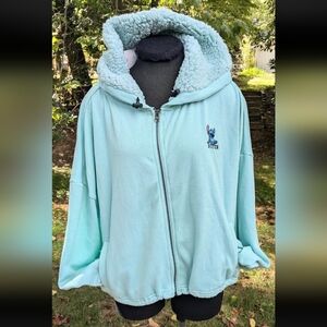 Disney Stitch Zip Up Hooded Jacket Adjustable Hood & Waist Pockets 2XL NWT